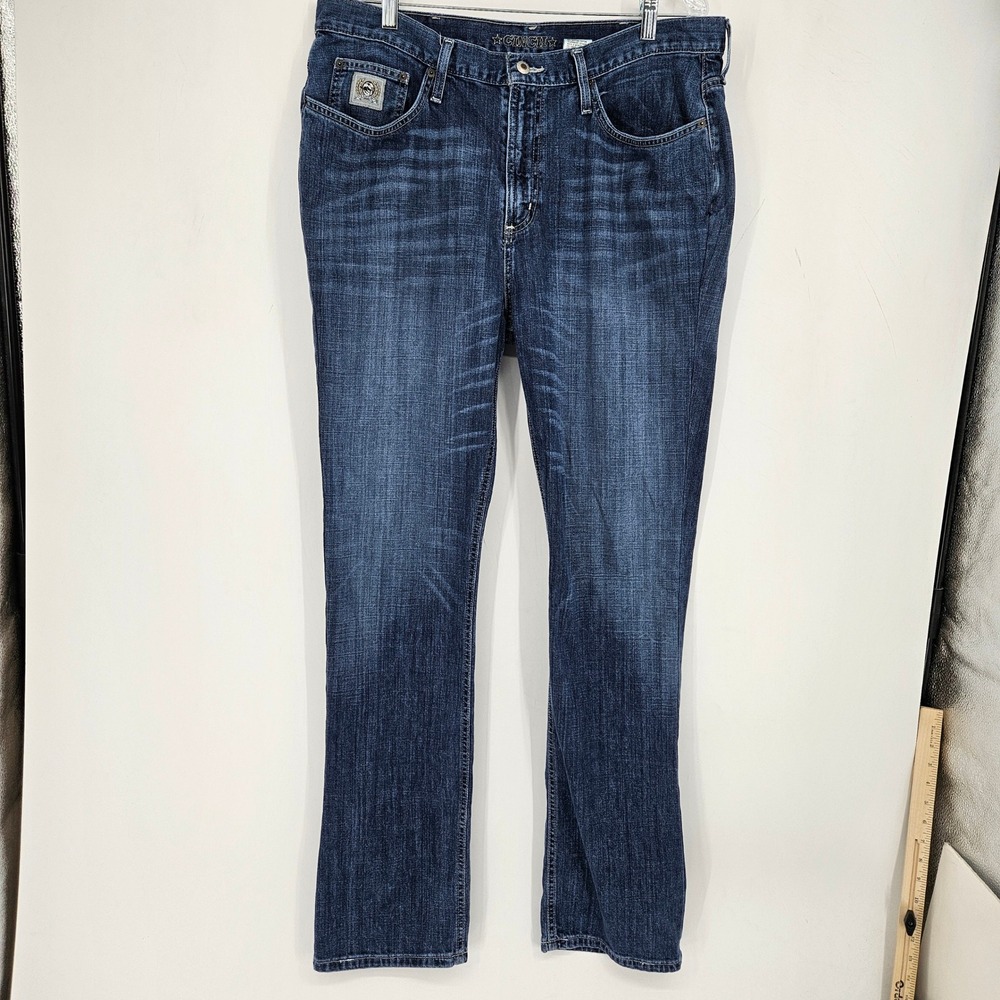 Cinch Jeans Mens 38x34 Blue Denim Silver Label Slim Fit Medium Stonewash